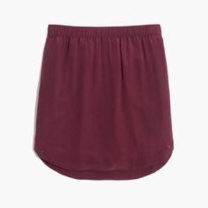 Madewell Maroon silk skirt